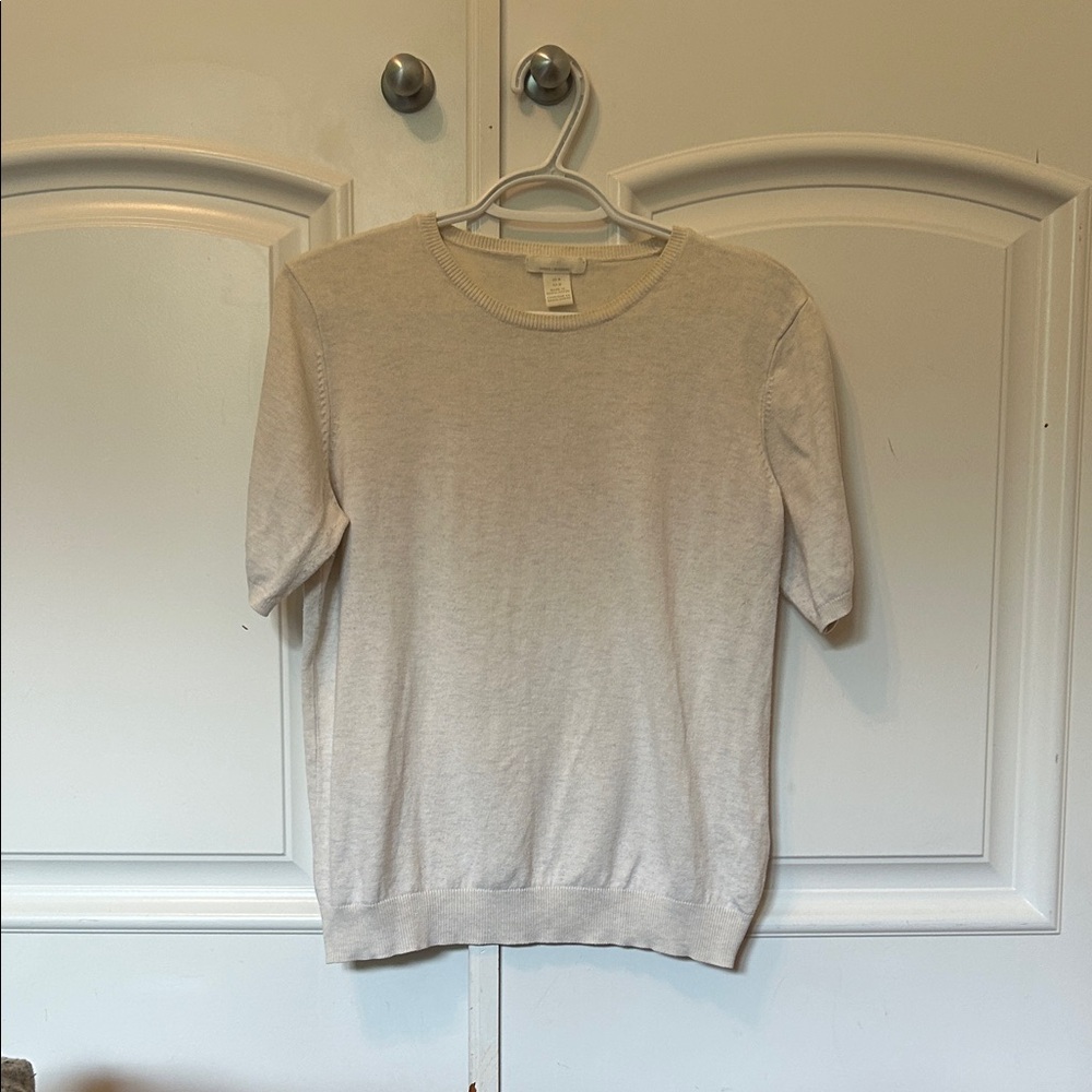 H&M Cream Short Sleeve Sweater